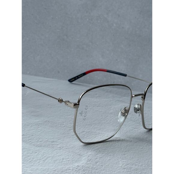 NEW Gucci GG0396O Gold Metal Angled Eyeglasses Frames